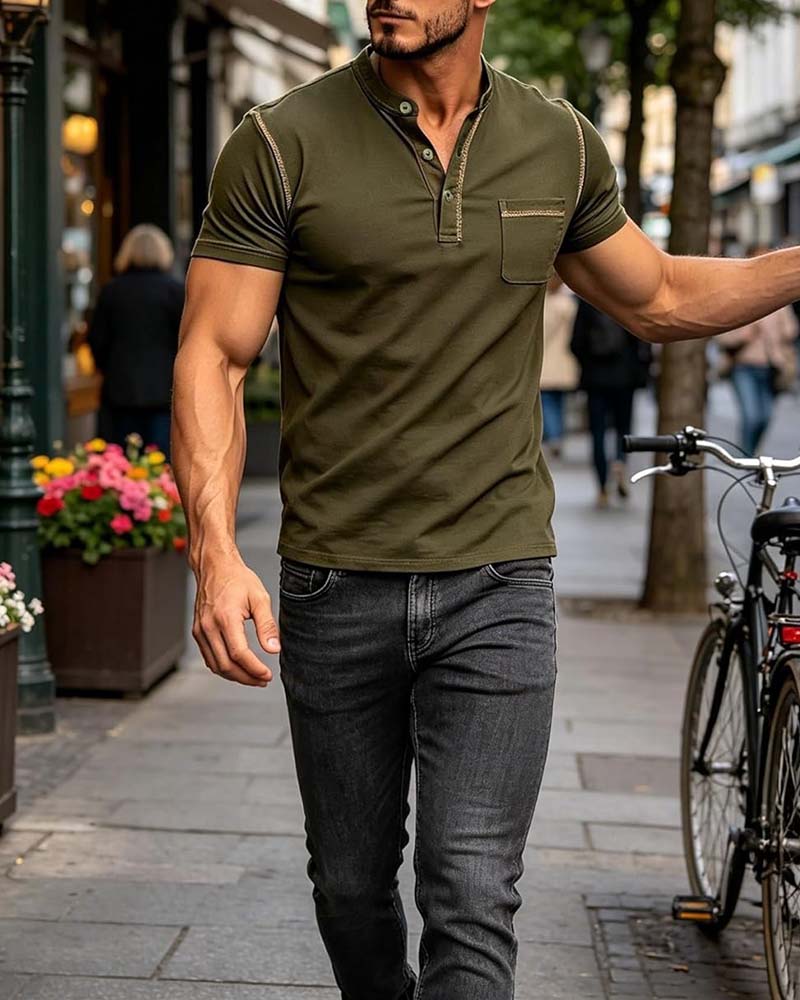 Hemd Herren Henry Lässig Einfarbig