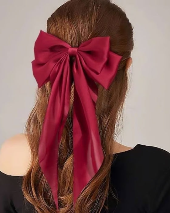 🔥 Große Schleife Haarspange Für Damen – Hochzeit & Alltag Pferdeschwanz Accessoire Mit Langem Ende