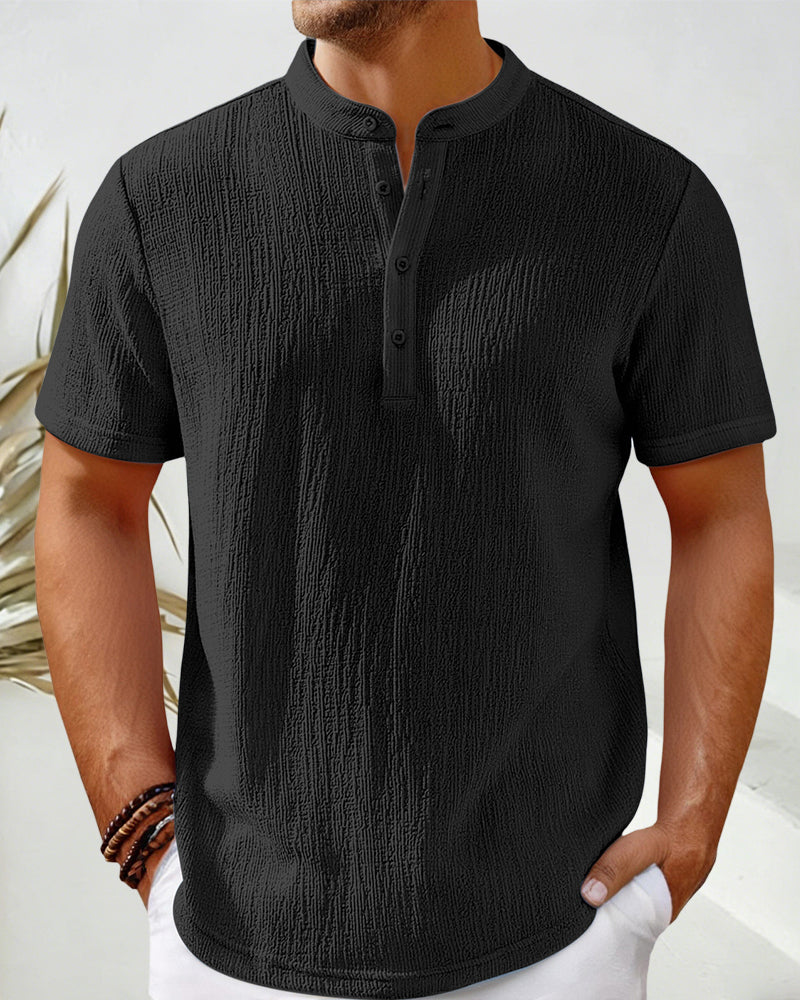 Hemd Einfarbig Locker Henley