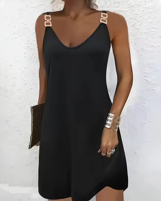 Kleid Lässig Einfarbig Trägerkleid