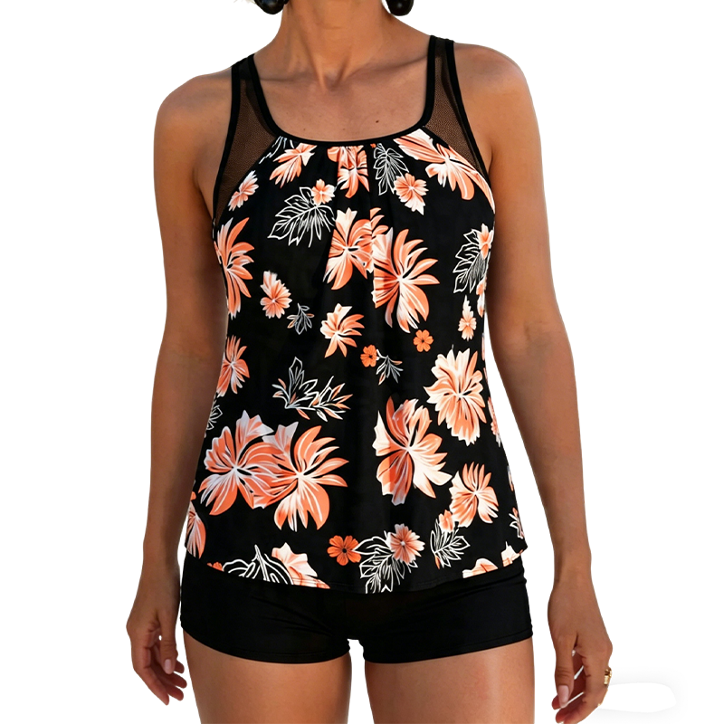 Tankini Bauch-Bedeckend Bedruckt