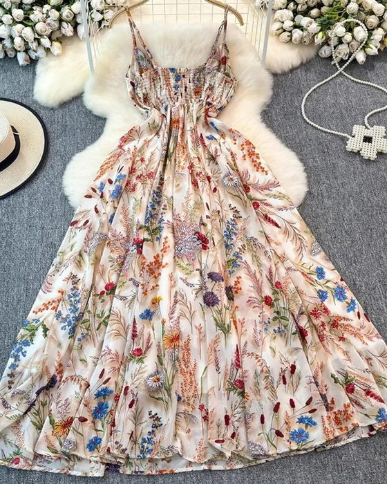 Kleid Lässig Camisole Maxi