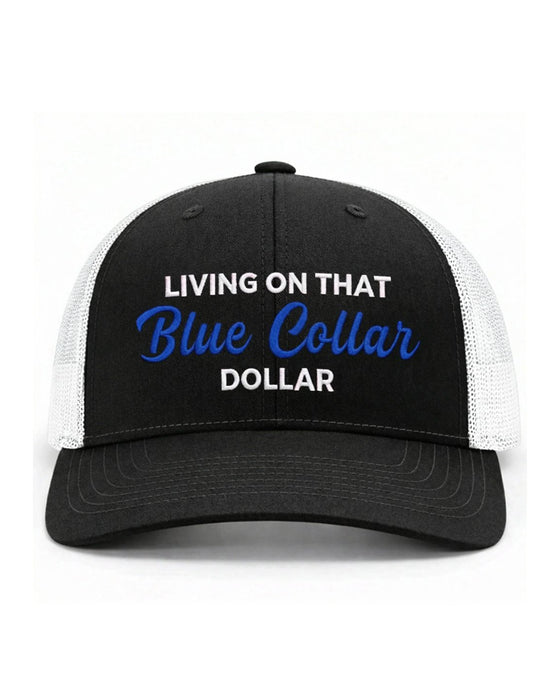 Hut Blauer Kragen Dollar Trucker – Stolze Arbeitskleidung Kappe