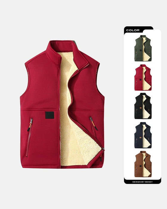 Cardigan Gepolstert Polar Fleece Offene Vorderseite