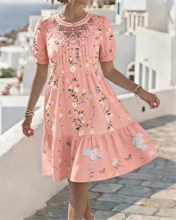 Kleid Daisy Spitze Kurzer Ärmel Urlaub
