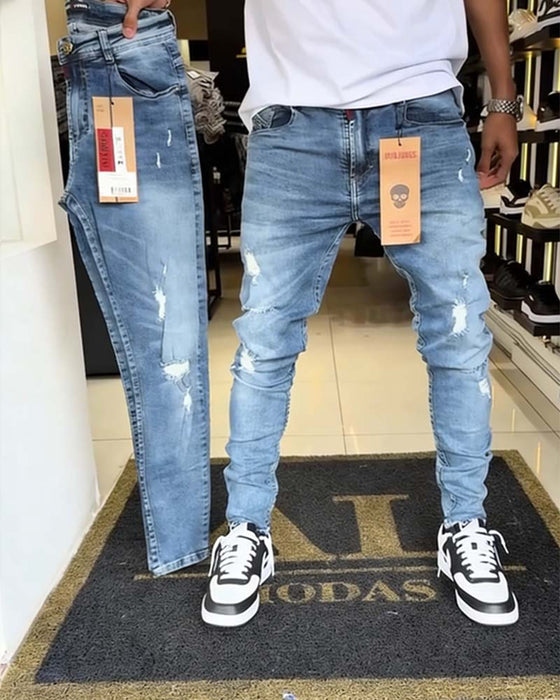 Jeans Distressed Slim Fit Tapered