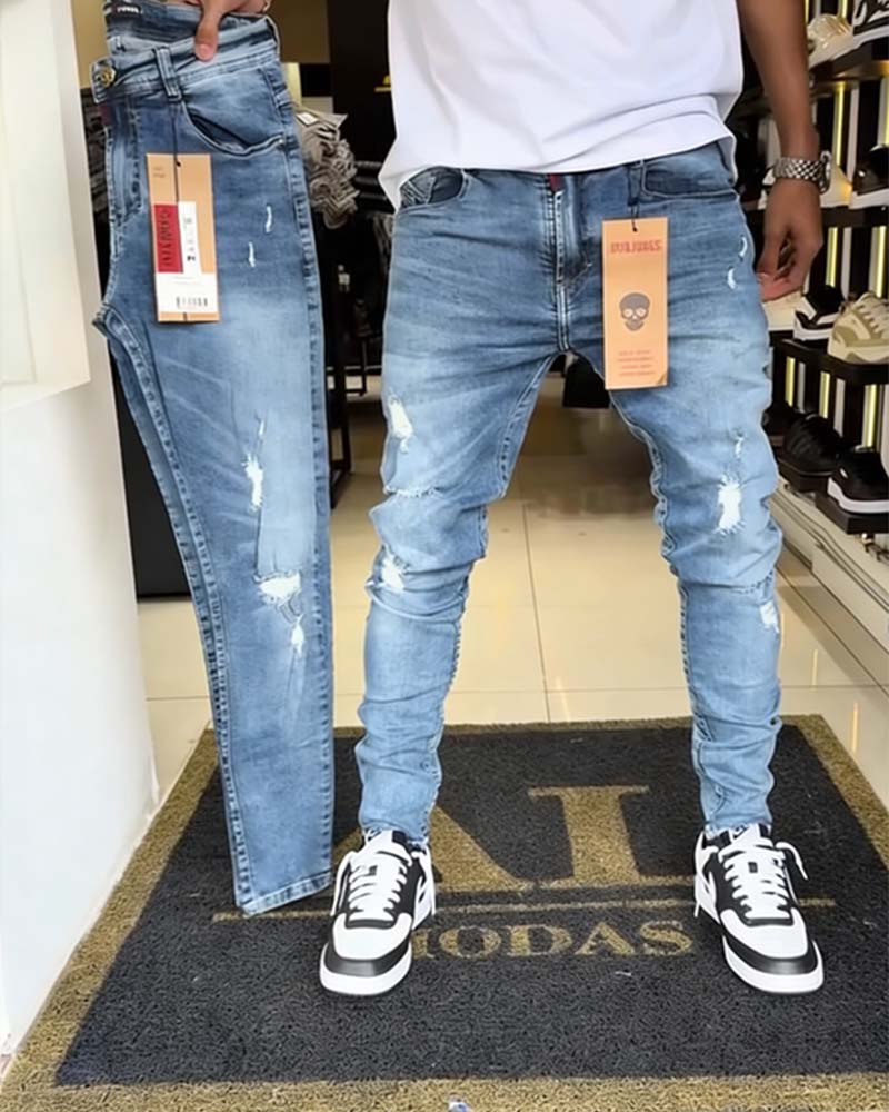 Jeans Distressed Slim Fit Tapered