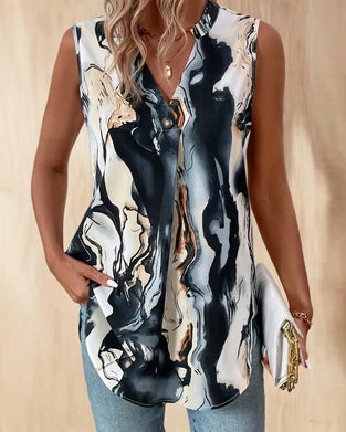 Bluse Tuschmalerei-Druck