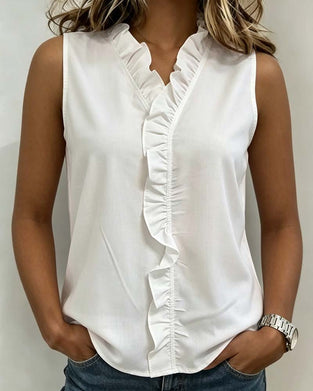 Tank Top Rüsche Ärmellos