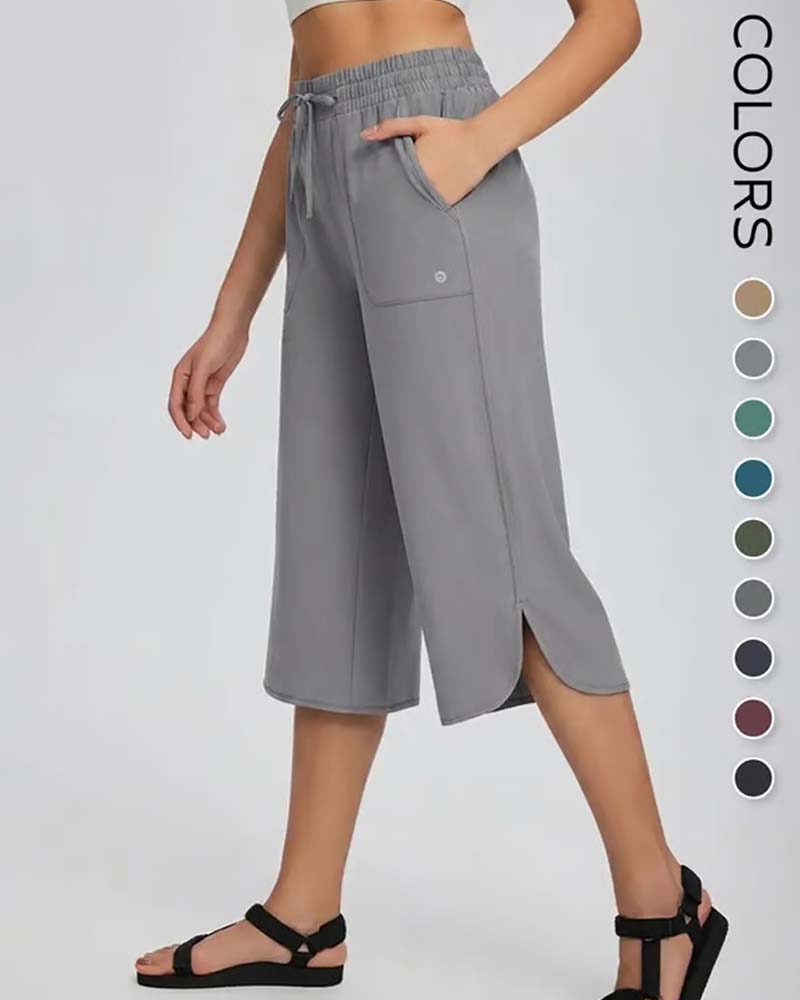 👖 Capris Damen Weites Bein Yoga