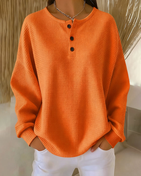 Modisches casual Langarm-Sweatshirt in Uni