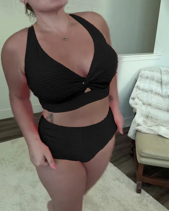 Bikini lässig einfarbig Dreieck