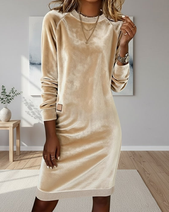 Kleid modisch rundhals langärmelig