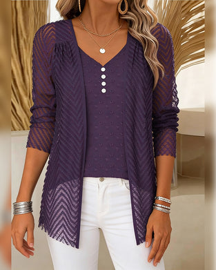 Top 3D-Blumendruck zweiteilig