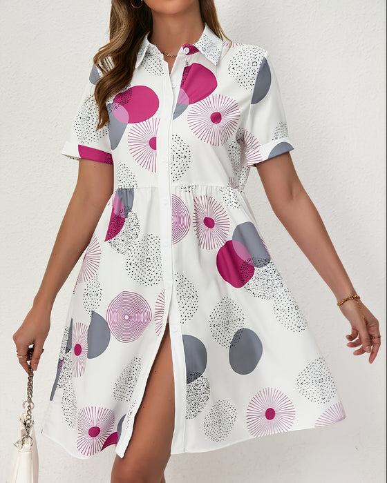 Kleid Polka Dot Druck Hemd