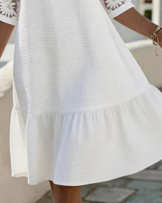 Kleid Daisy Patchwork Waffel