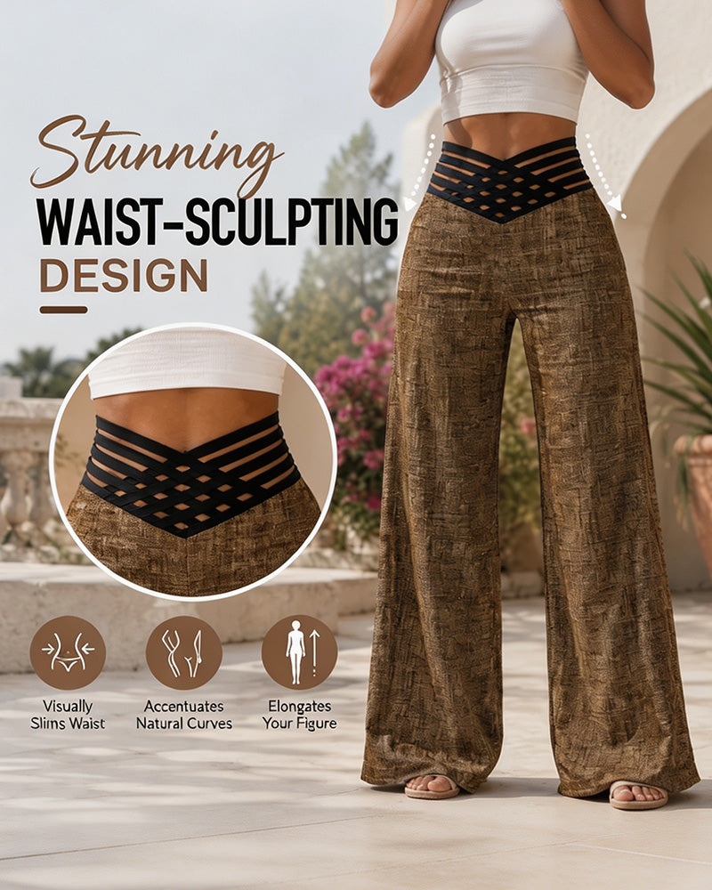 Hose Hohe Taille Lässig Trendy Weites Bein