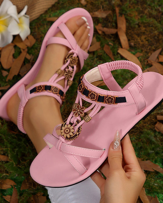 Sandalen Runde Zehe Flach Atmungsaktiv