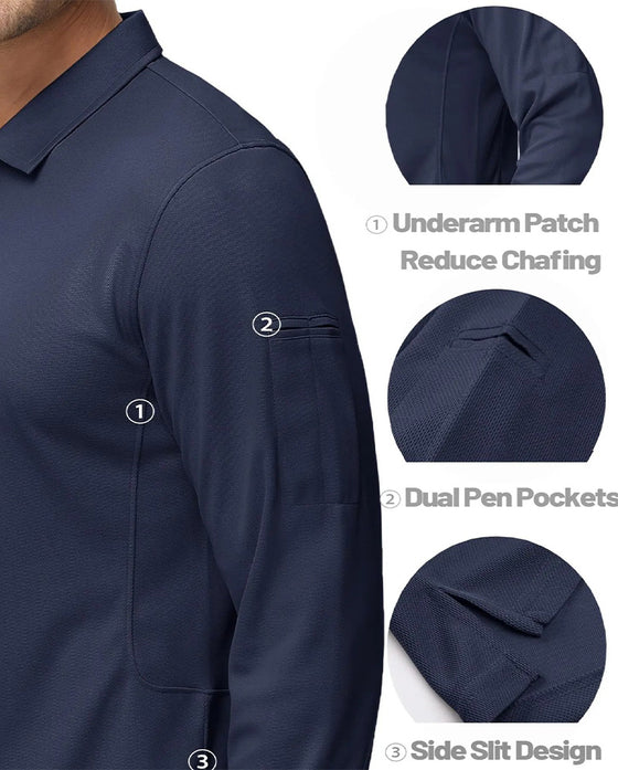T-Shirt Polo Kragen Langer Ärmel Lässig