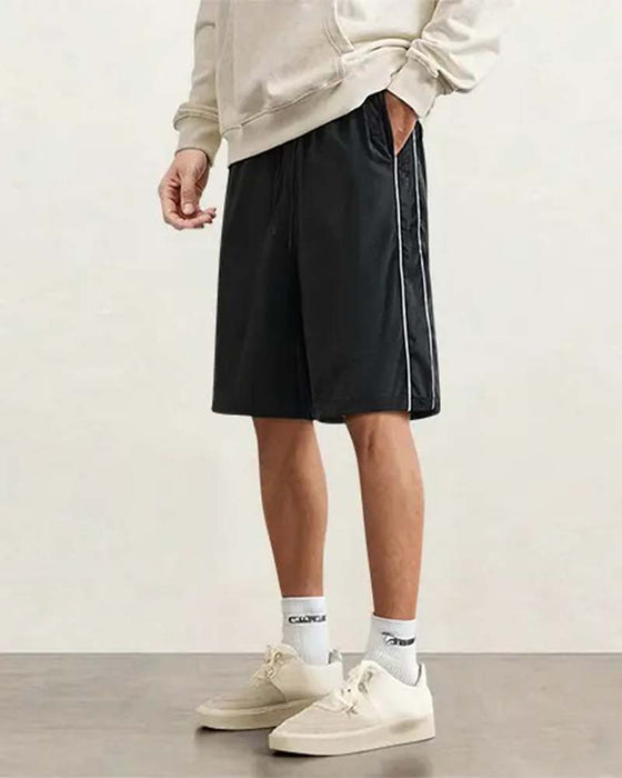 Shorts Doppelter Weißer Streifen Knielang Freizeit