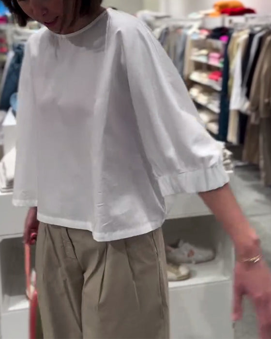 Locker Sitzende Bluse Mit Fledermausärmeln