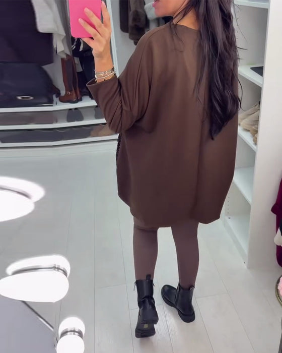Weiter oversized Sweatshirt mit Pailletten