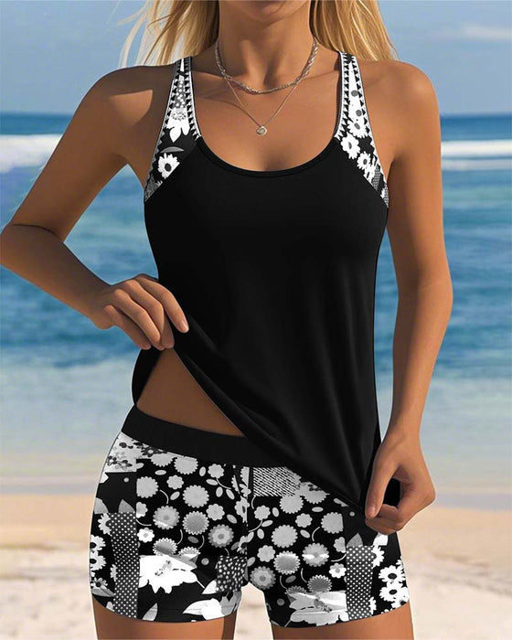 Badeanzug Tanktop Bedruckt Boxer