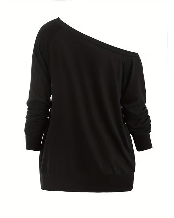 Bluse Stilvoll Ein-Schulter Binden