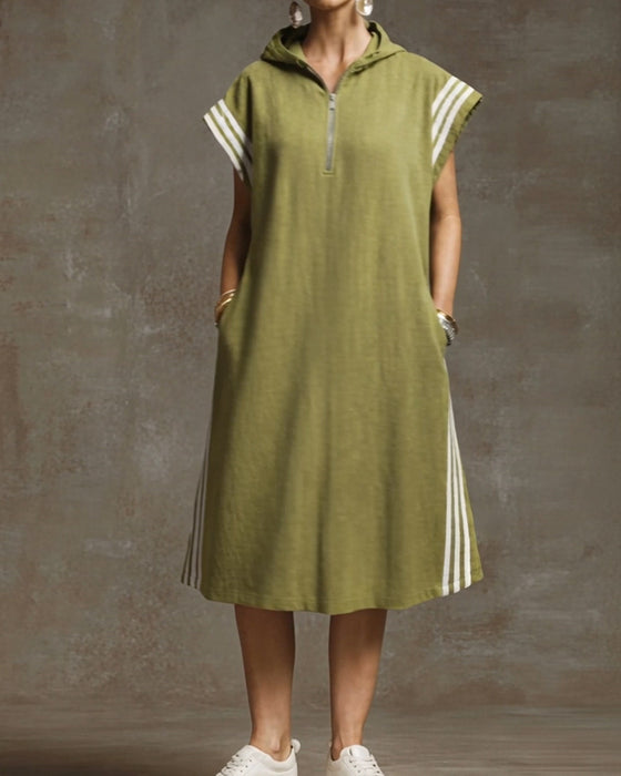 Kleid mit Kapuze Colorblock Casual