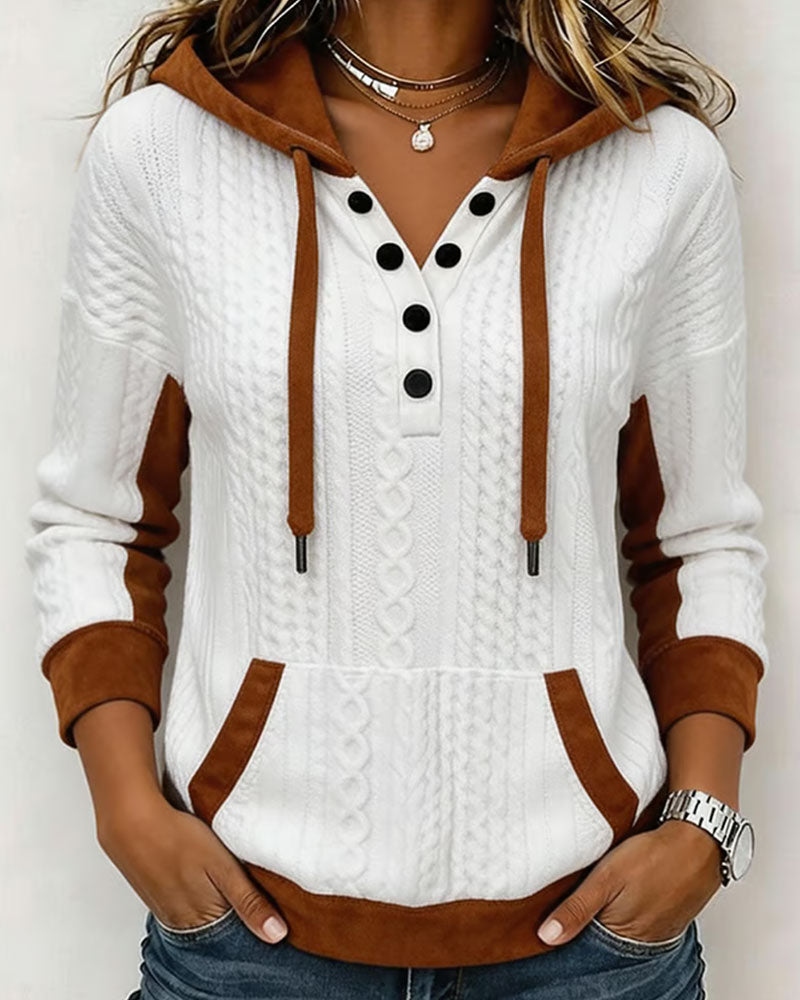 Hoodie Langarm Farbblock