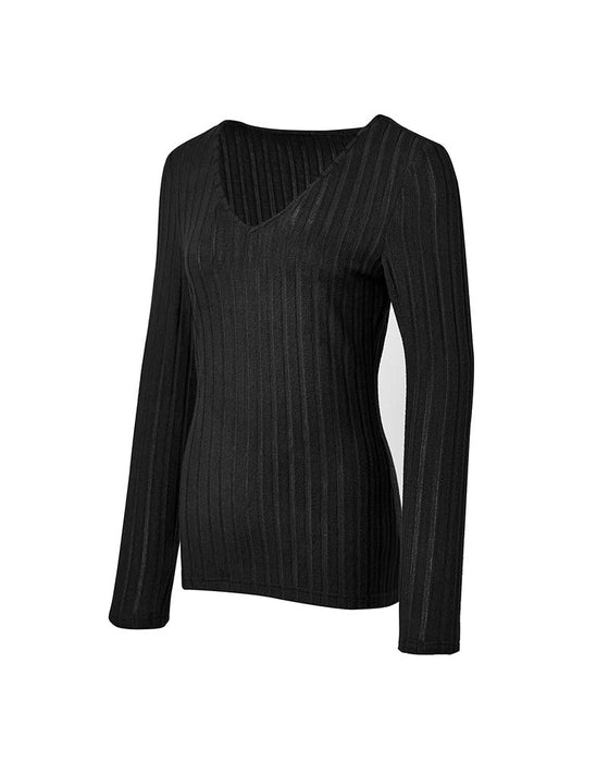 Bluse mit V-Ausschnitt und langen Ärmeln