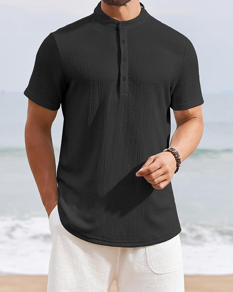Hemd Einfarbig Locker Henley