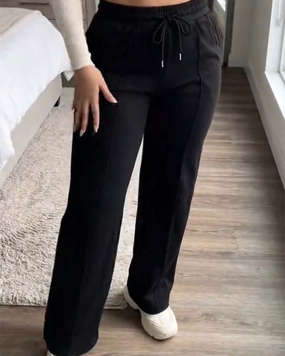Sweatpants Kordelzug Gerades Bein