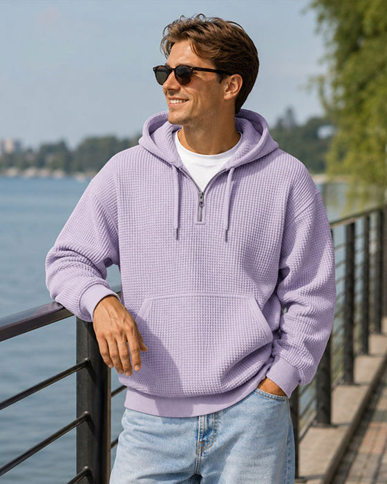 Hoodie Herren Einfarbig Reißverschluss Pullover