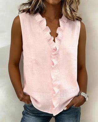 Top Gerüscht Ärmellos