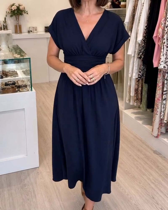 Kleid V-Ausschnitt Tailliert A-Linie