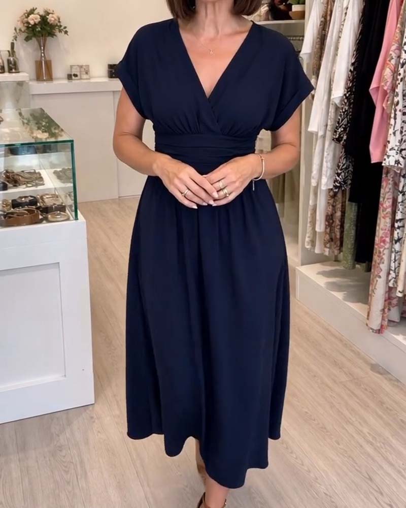 Kleid V-Ausschnitt Tailliert A-Linie