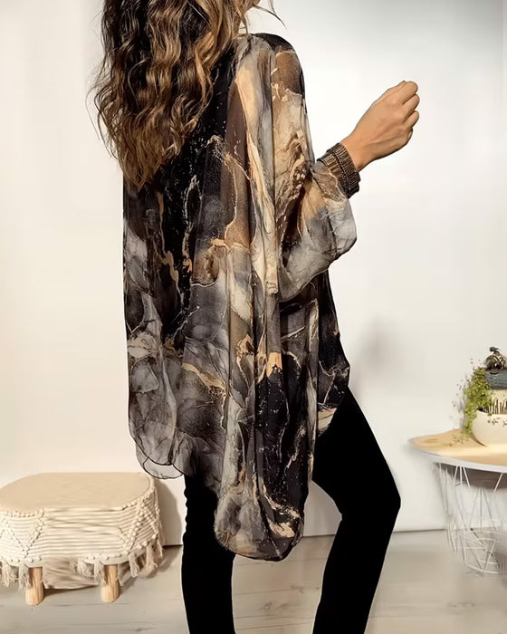 Bluse Fledermausärmel Tie-Dye Locker