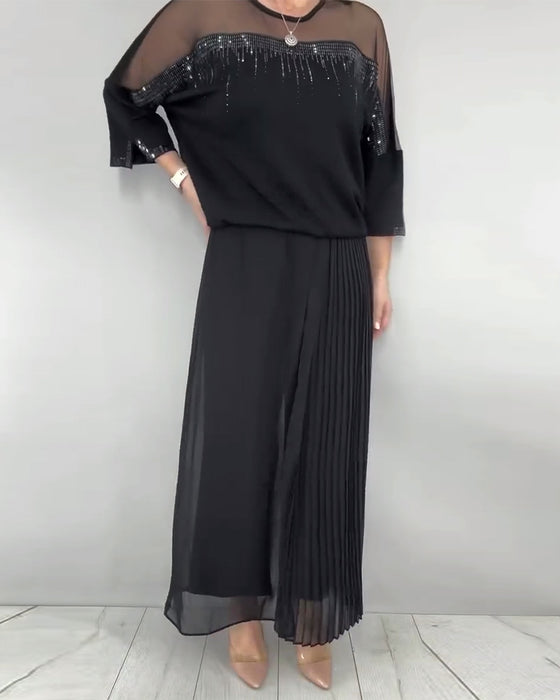 Bluse Netz Zusammengefügt Locker