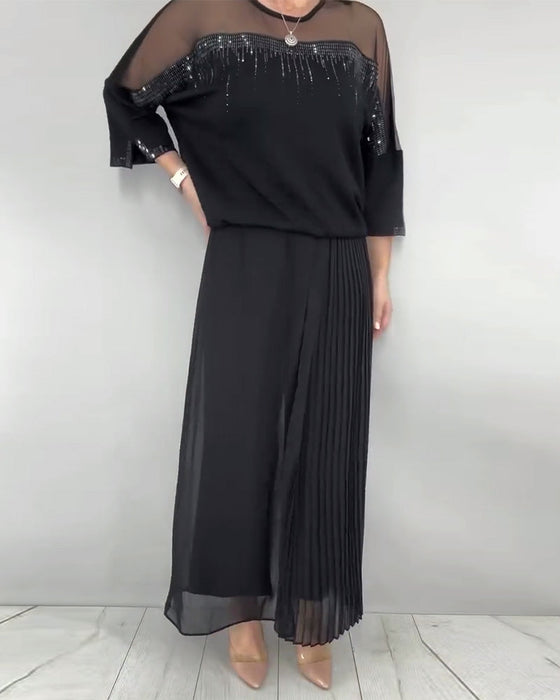 Bluse Netz Zusammengefügt Locker