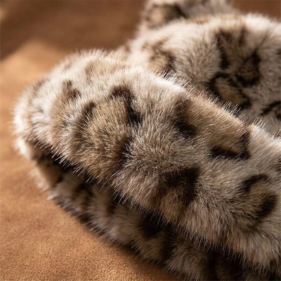 Hut Leopardenprint Plüsch Katzenohr