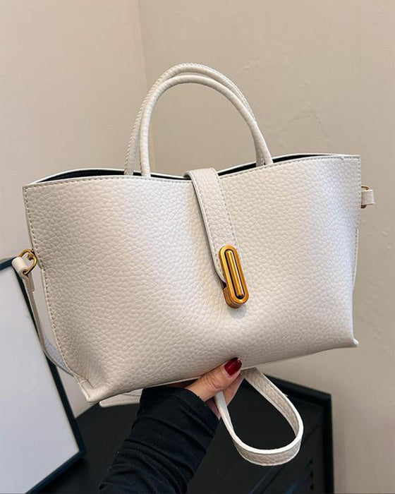 Damen elegante einfarbige französische Stil Handtasche