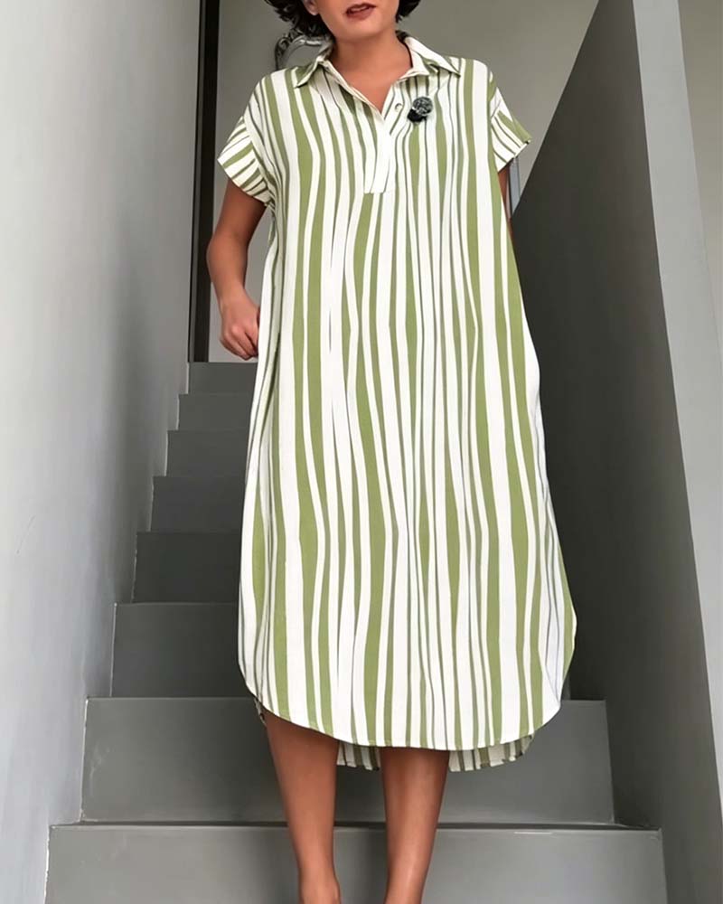 Kleid A Casual gestreift