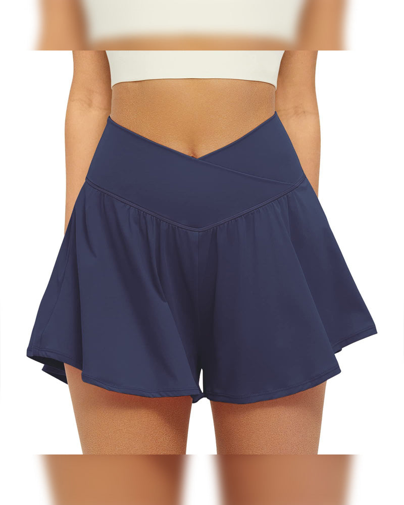 Shorts Mit Hoher Taille, Einfarbig