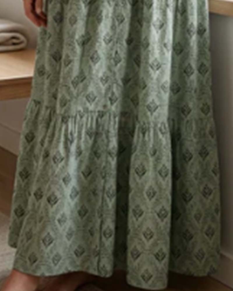 Kleid Vintage V-Ausschnitt Geblümt