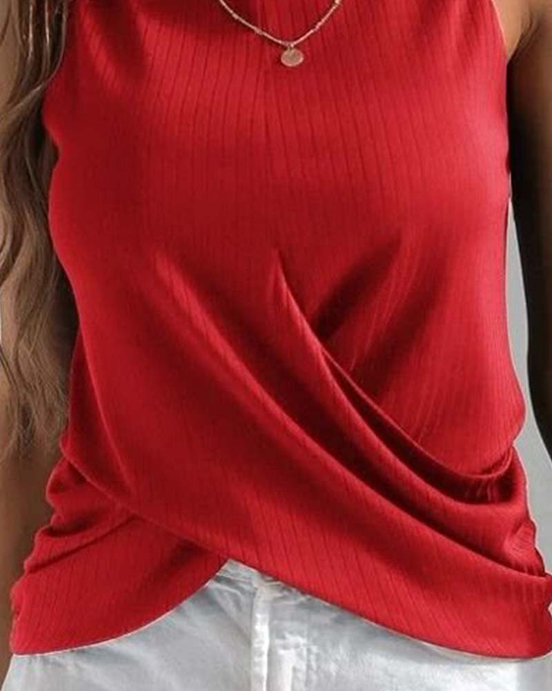Tanktop Drehknoten Gerippt Lässig