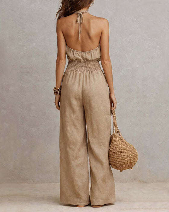 Overall Elegant Halter Gerafft