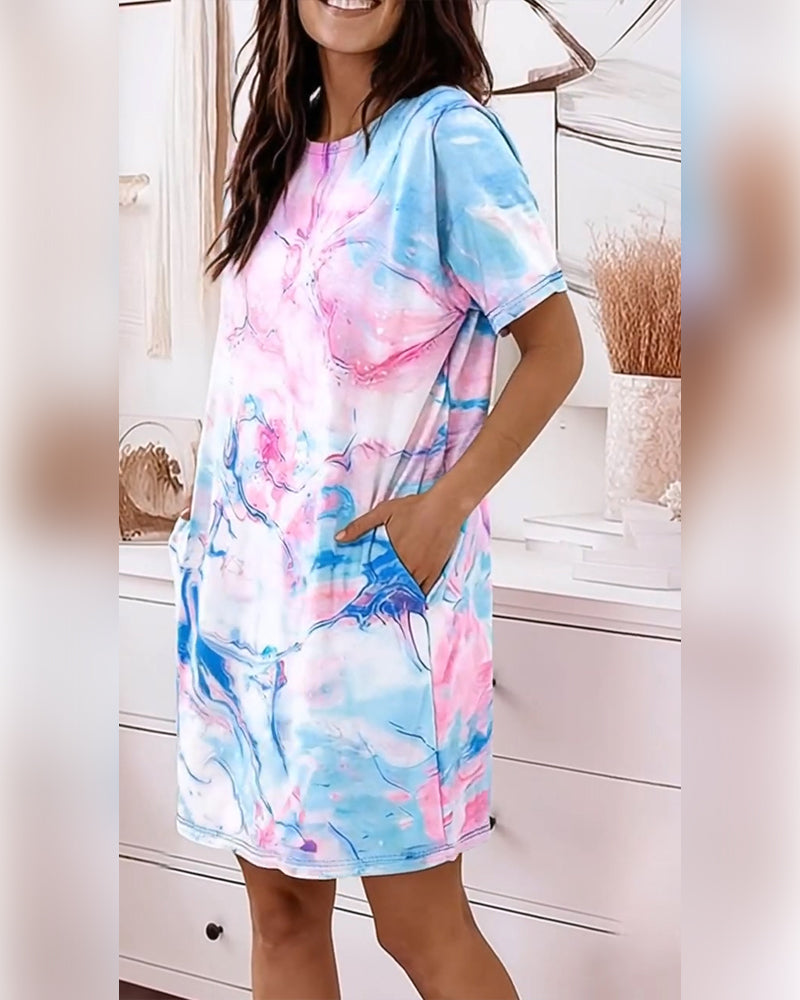 Kleider Tie-Dye Flüssigkeit Druck Locker