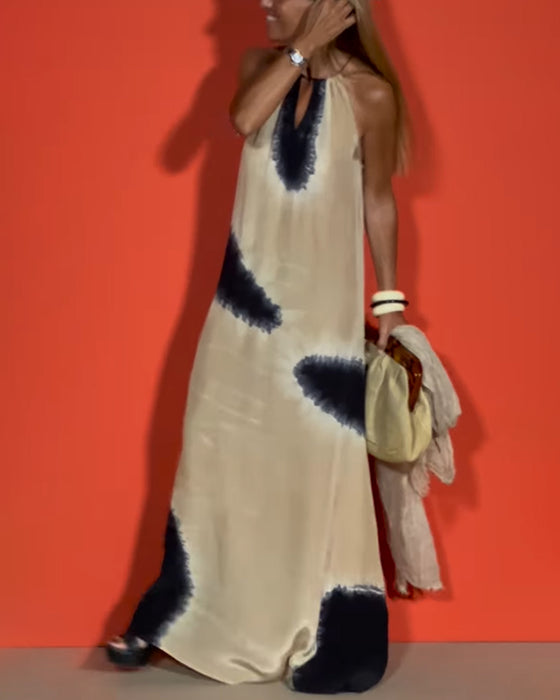 Kleid Ärmellos Farbverlauf Halterneck