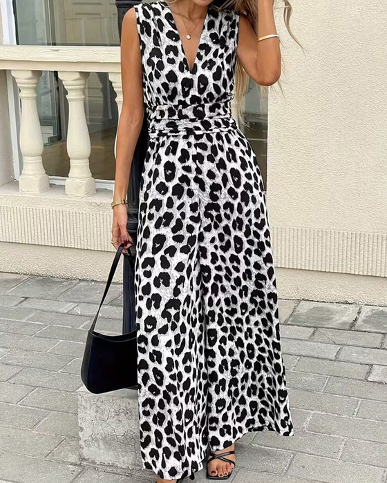 Overall Leopard Druck Ärmellos